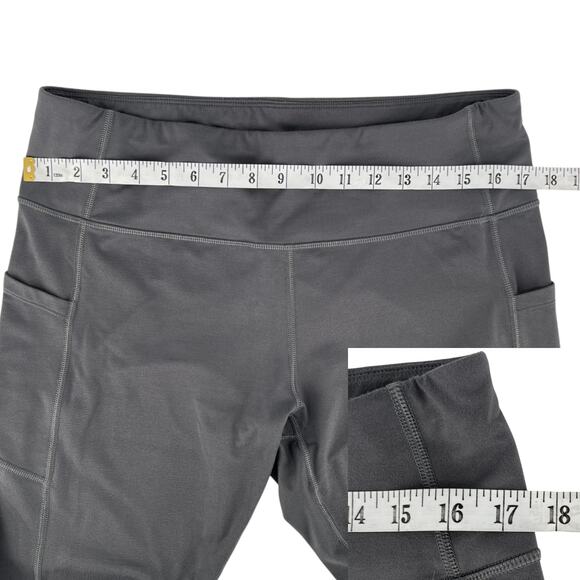 Dark Gray Yoga Pants Exercise Leggings Pockets Plus Size - Picture 11 of 14